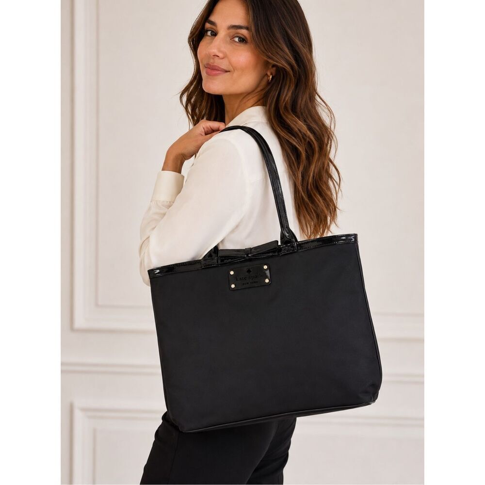 Kate Spade New York Vintage Black Bow Nylon Tote Bag, $268